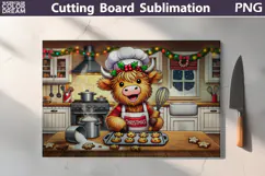 Funny Highland Cow Cutting Board | Christmas Cutting Board Product Image 5