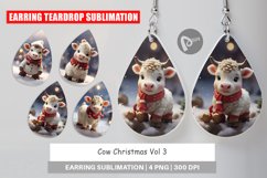 Earring teardrop Cow Christmas Product Image 1