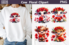 Poppy Cow Clipart | Cute Farm Sublimation Product Image 1