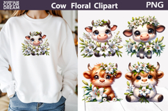 Lily Cow Clipart | Cute Farm Sublimation Product Image 1