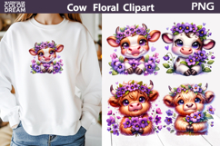 Pansy Cow Clipart | Cute Farm Sublimation Product Image 1