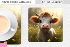 Summer Baby Cow|Cow Square Coaster Product Image 1