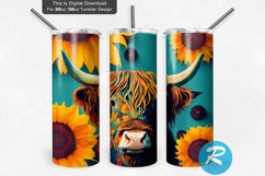 20oz Tumbler Wrap,Tumbler Wrap Designs,Tumbler Wrap PNG,Digital Download,Tumbler Straight PNG,Sublimation Designs,Sublimation Tempalte,Tapered Tempalte,Girly Feminine,Mom Tumbler,Watercolour Flowers,Sunflower Highland,Highland Cow