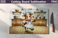 Cute Chef Cow Kitchen | Cutting Board Sublimation Product Image 1