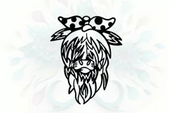 Lasercut Highland Cow Keychain - Laser Cut Cow Earring SVG Product Image 2