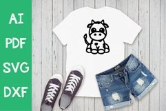 Baby Cow SVG Design / Cute Baby Cow SVG Cut File Product Image 1