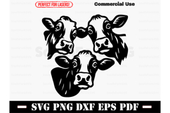 Curious Cows Peeking SVG PNG DXF EPS PDF Product Image 1