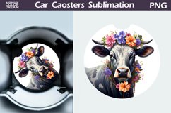 Cow Flowers Car Coaster | Farm Animal Car Coaster Product Image 1