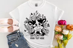 cow Svg, Cute Baby Cow With Wildflower Farm Svg. Product Image 4