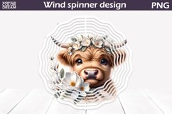 Highland Cow Wind Spinner | Cow Magnolia Wind Spinner Product Image 1