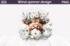 Highland Cow Wind Spinner | Cow Peony Wind Spinner Product Image 1