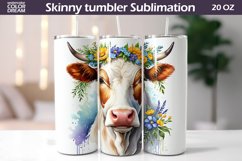 Cow Tumbler Sublimation | Farm Animals Flowers Tumbler Wrap Product Image 1