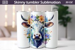 Cow Tumbler Sublimation | Farm Animals Flowers Tumbler Wrap Product Image 1