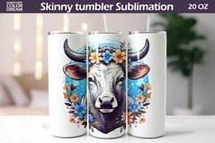 Cow Tumbler Sublimation | Farm Animals Flowers Tumbler Wrap Product Image 1