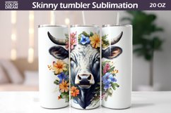Cow Tumbler Sublimation | Farm Animals Flowers Tumbler Wrap Product Image 1