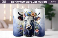 Cow Tumbler Sublimation | Farm Animals Flowers Tumbler Wrap Product Image 1