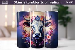 Cow Tumbler Sublimation | Farm Animals Flowers Tumbler Wrap Product Image 1