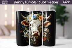Cow Tumbler Sublimation | Farm Animals Flowers Tumbler Wrap Product Image 1