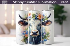 Cow Tumbler Sublimation | Farm Animals Flowers Tumbler Wrap Product Image 1