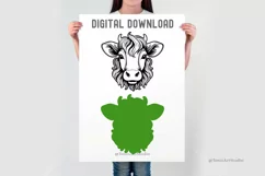 Cow Head Svg, Farm Animal Svg, Cute Cow Face, Cow Silhouette Product Image 3