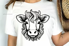 Cow Head Svg, Farm Animal Svg, Cute Cow Face, Cow Silhouette Product Image 4