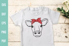 Cow bandana, dots svg, red bandana