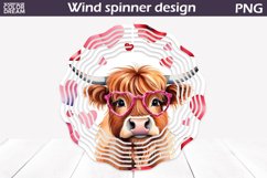 Highland Cow Heart Wind Spinner | Cow Wind Spinner Product Image 1