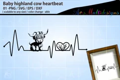 Baby highland cow heartbeat Product Image 3