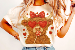 Highland Cow Valentine's Day PNG, Be Mine, Xoxo Png, Love Product Image 2