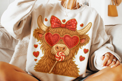 Highland Cow Valentine's Day PNG, Be Mine, Xoxo Png, Love Product Image 1