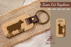 Cow Laser Cut Keychain SVG Product Image 1