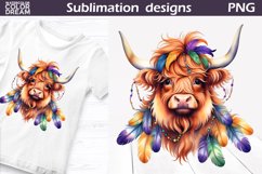 Highland Cow Mardi Grass | Mardi Grass Sublimation Design Product Image 13