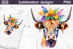 Highland Cow Mardi Grass | Mardi Grass Sublimation Design Product Image 4