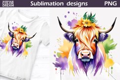 Highland Cow Mardi Grass | Mardi Grass Sublimation Design Product Image 5