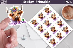 Cow Mardi Grass Sticker Printable | Mardi Grass Sticker Product Image 1