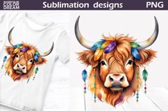 Highland Cow Mardi Grass | Mardi Grass Sublimation Design Product Image 9