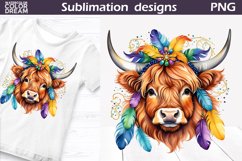 Highland Cow Mardi Grass | Mardi Grass Sublimation Design Product Image 10