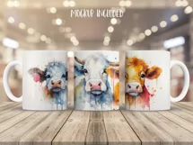 Cow 3D Mug Wrap Sublimation Designs, 3d Mug, Cow Png