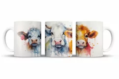 Cow 3D Mug Wrap Sublimation Designs, 3d Mug, Cow Png