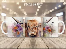 Cow 3D Mug Wrap Sublimation Designs, 3d Mug, Cow Png