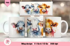Cow 3D Mug Wrap Sublimation Designs, 3d Mug, Cow Png