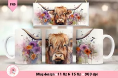 Cow 3D Mug Wrap Sublimation Designs, 3d Mug, Cow Png