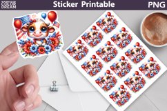 Cow Patriotic Sticker Printable | 4th of July Sticker Product Image 1