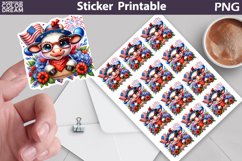 Cow Patriotic Sticker Printable | 4th of July Sticker Product Image 1