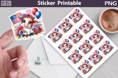 Cow Patriotic Sticker Printable | 4th of July Sticker Product Image 1
