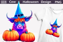 Halloween Cow Clipart | Halloween Cow Sublimation Design Product Image 1