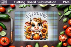 Cow Sunflowers Cutting Board | Cow Pumpkin Cutting Board Product Image 1