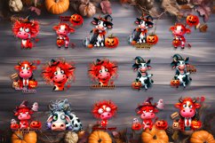 Cow Sarcastic halloween watercolor Clipart Product Image 3