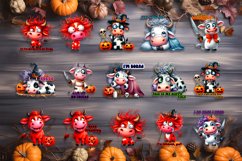 Cow Sarcastic halloween watercolor Clipart Product Image 4