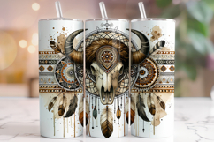 Bull Skull Tumbler Wrap Sublimation, Cow Skull Tumbler Wrap Product Image 1